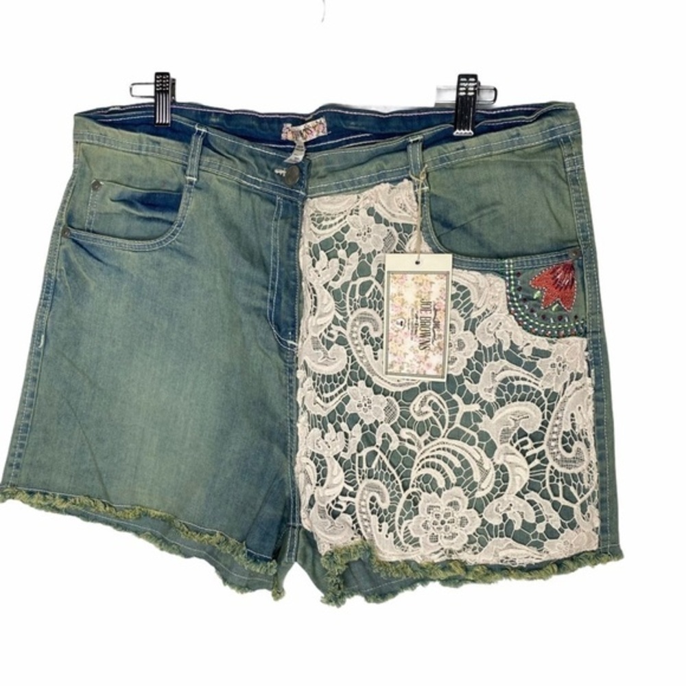 Festival Denim and Lace Short 90’s Y2K